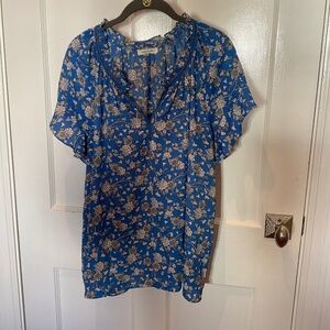 Max Studio flutter sleeve floral blouse, 1X
